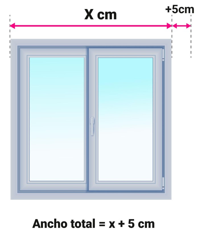 medir venecianas es`pacio solo lateral ventana